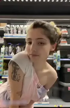 Hot teen caught in a supermarket isle 💦😝 