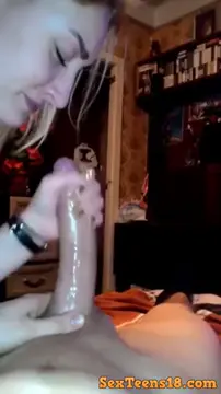 Blonde Slut Deepthroats 11'' Cock with Ease