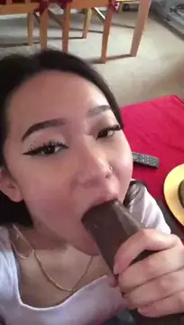 Recording herself so she can show her friends back home what a real cock looks like