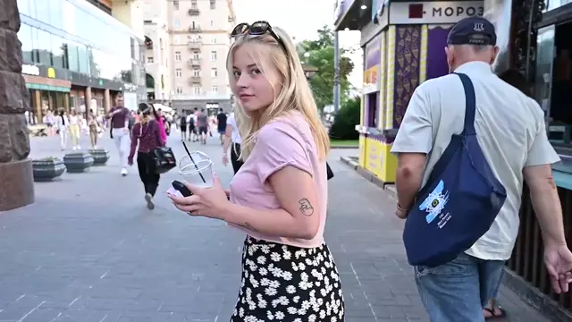 Spending the day with a bubbly blonde