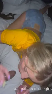 College girl prefers the black college football players cock